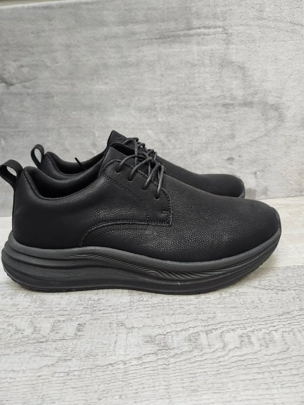 OrthoComfoot Men EU 44 (US 11) Black Leather Dress Shoes NIB